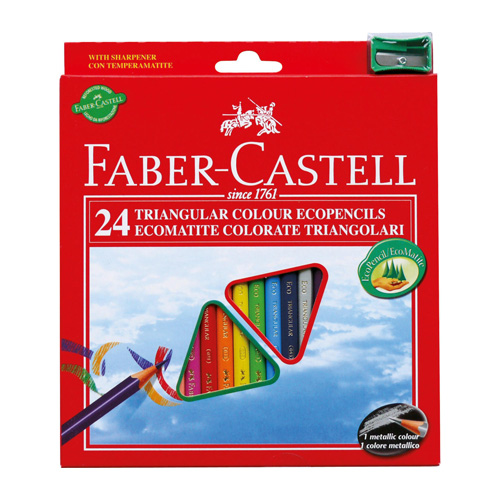 FABER CASTELL - 24 színű zsírkrétakészlet hegyezővel