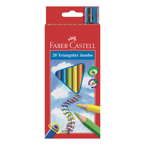 FABER CASTELL - ECO zsírkréták Faber-Castell háromszögletű ceruzahegyezővel 12db