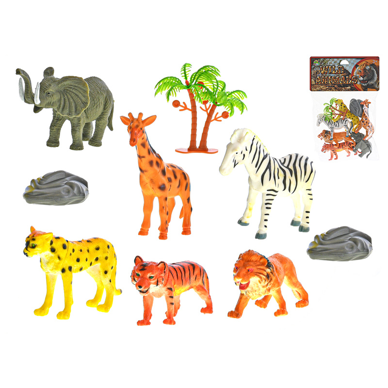 MIKRO TRADING - Szafari állatok 6 db tartozékokkal 10 cm