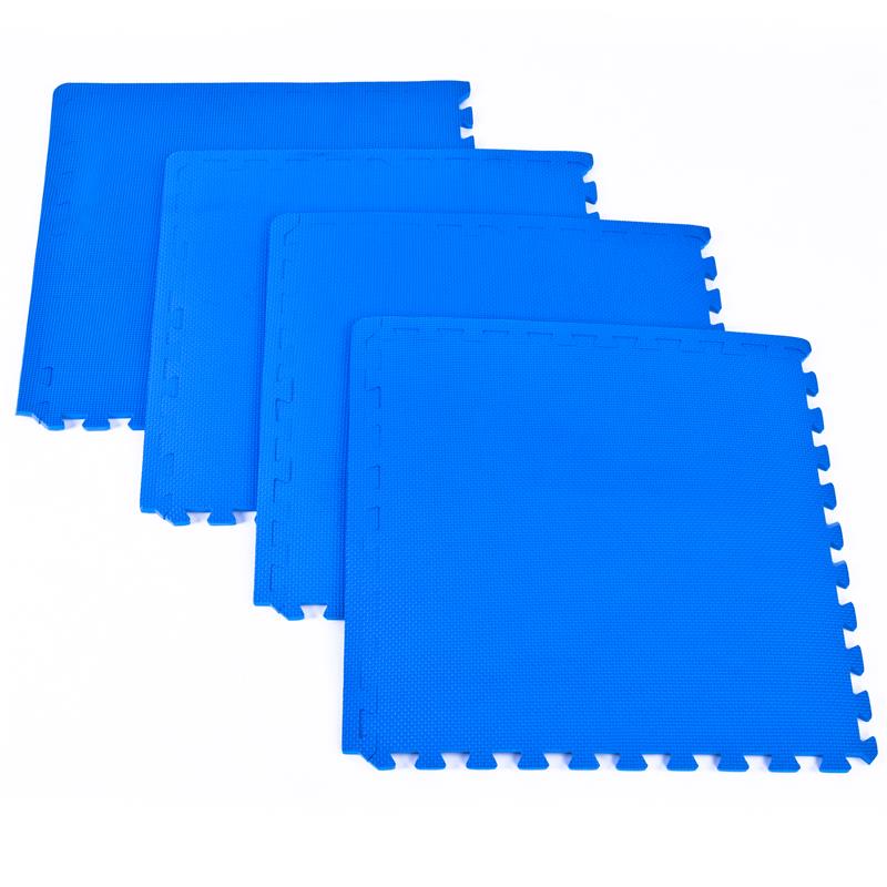 SPOKEY - SCRAB - Puzzle szőnyeg a fitnesz eszközök alá_kék_4 darab 61x61 cm
