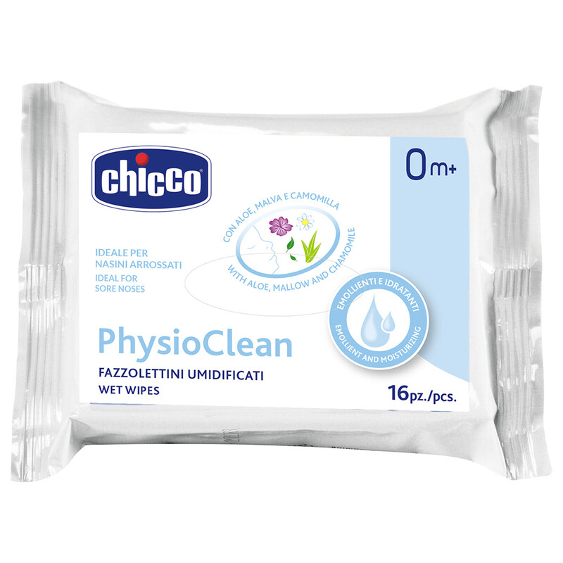CHICCO - Physioclean nedves törlőkendők fogkefe tisztítására 16 db 0m+