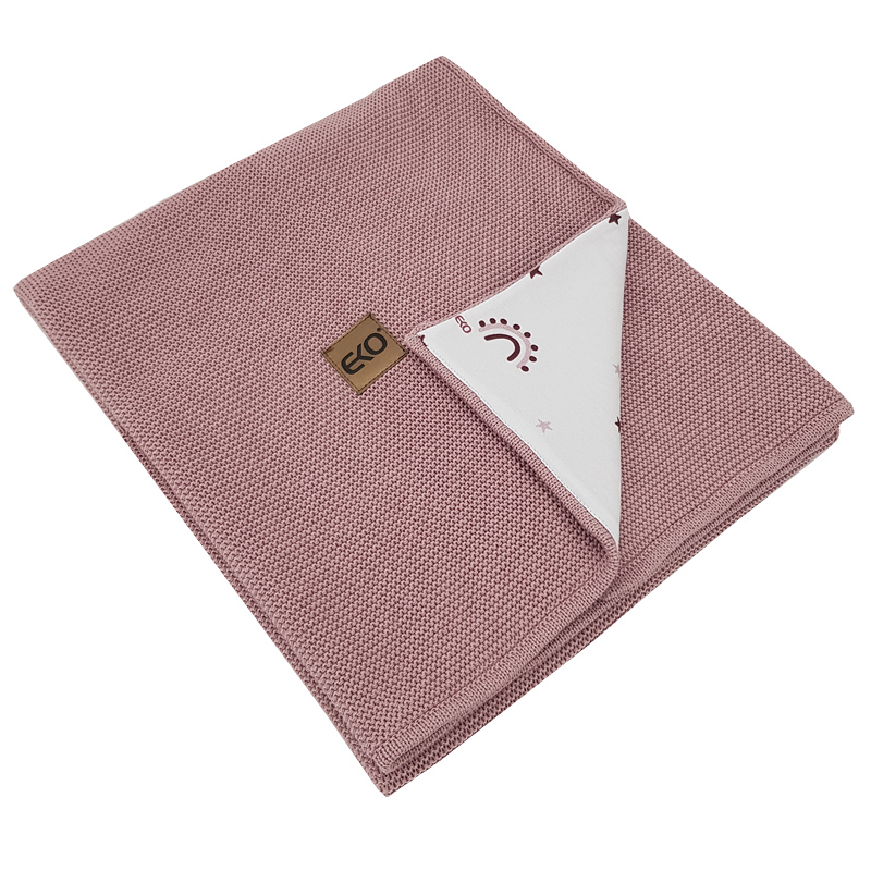 EKO - Kötött takaró pamuttal bélelve Rózsaszín szivárványok 100x80cm
