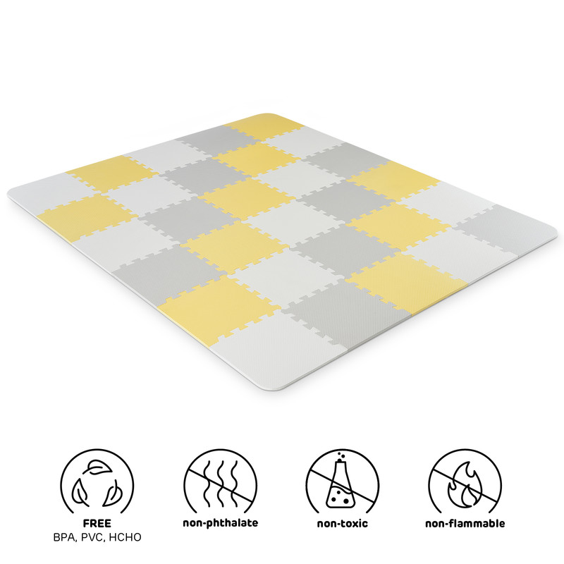 KINDERKRAFT - Hab puzzle szőnyeg Luno 150x180 cm Sárga Kinderkraft 2020
