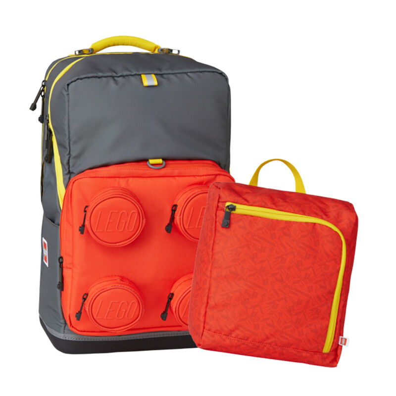 LEGO BAGS - Titanium/Red Signature Maxi Plus - iskolai hátizsák + sporttáska