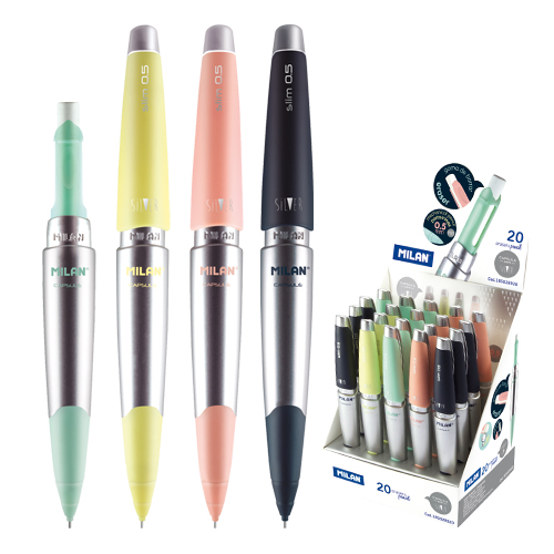 MILAN - Micro Pencil / Pentel tollkapszula Silver HB 0