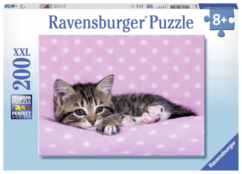 RAVENSBURGER - Aranyos cica rózsaszín takarón 200 db