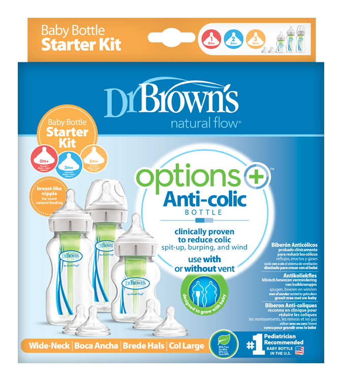 DR.BROWNS - 3 palackos készlet Options+ széles nyakú induló palack (WB03606)