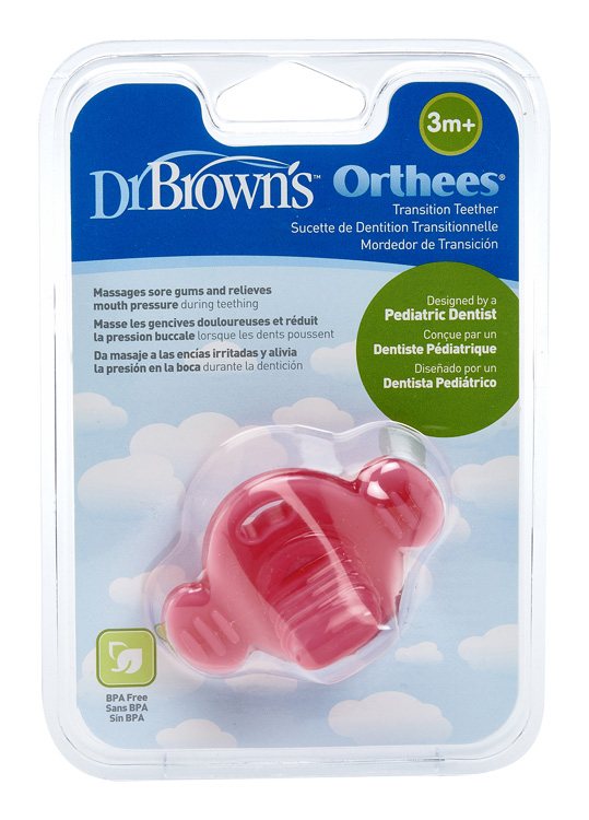 DR.BROWNS - Orthees Soother Shaped Teether 3m+ rózsaszín (TE332)