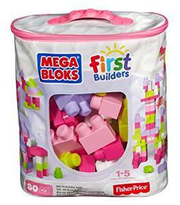 MATTEL - Mega bloks nagy zacskó kocka - rózsaszín (80)