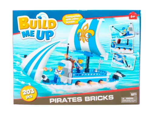 MIKRO TRADING - BuildMeUP építőkészletek - Pirates bricks 203db dobozan 6+