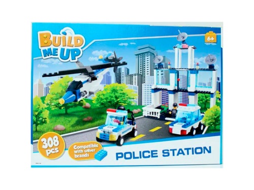 MIKRO TRADING - BuildMeUP építőkészletek - Police station 308db dobozan