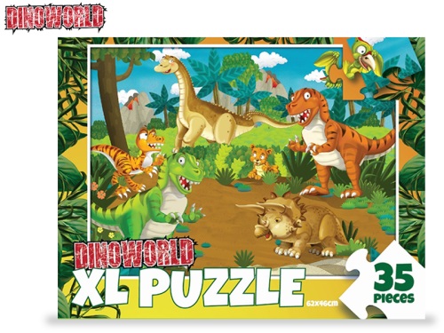 MIKRO TRADING - Dinoworld dinoszaurusz puzzle 62x46cm 35 darabos dobozban