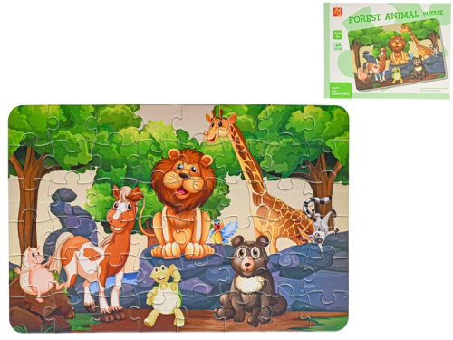 MIKRO TRADING - Gyermek puzzle 42x28cm Állatok 48 darab dobozban