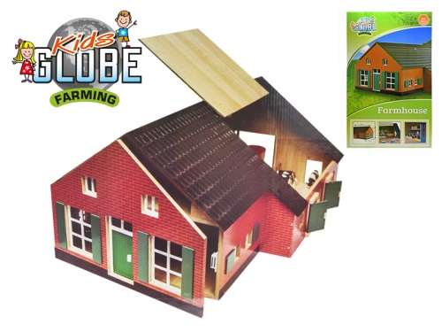 MIKRO TRADING - Kids Globe Farming fából készült parasztház melléképülettel 1:32 dobozban