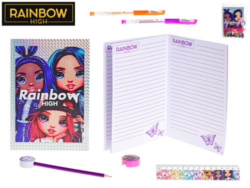 MIKRO TRADING - Rainbow High írószer-készlet notebookkal tokban