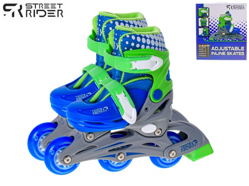 MIKRO TRADING - Street Rider görkorcsolya kék-zöld 30-33 méretű dobozban