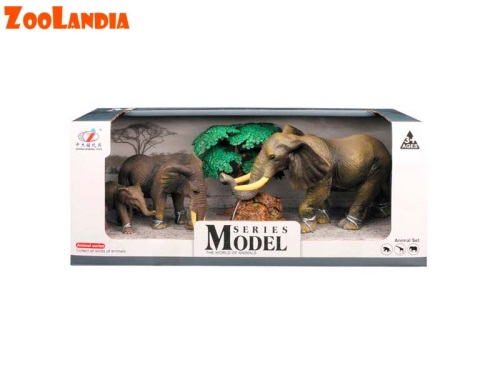 MIKRO TRADING - Zoolandia elefánt kölykökkel és kiegészítőkkel dobozban