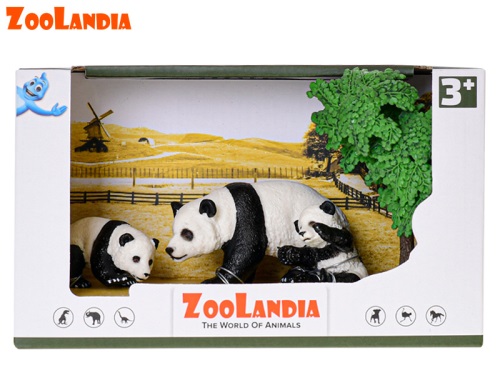 MIKRO TRADING - Zoolandia panda kölykökkel és kiegészítőkkel dobozban