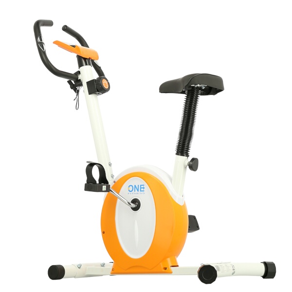 ONE FITNESS - Mágneses edzőkerékpár M8410 fehér-narancs
