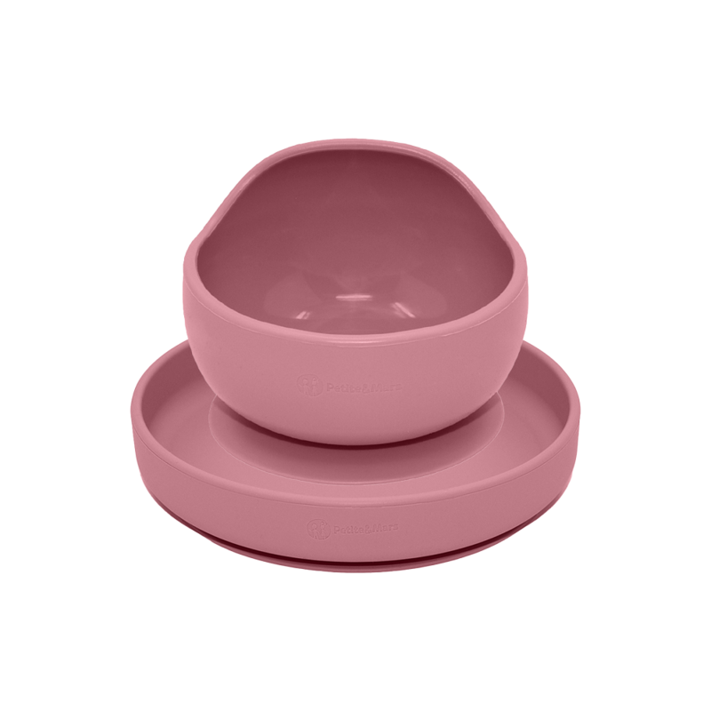 PETITE&MARS - Szilikon étkezőgarnitúra TAKE&MATCH 2 tányér + tál Dusty Pink 6m+