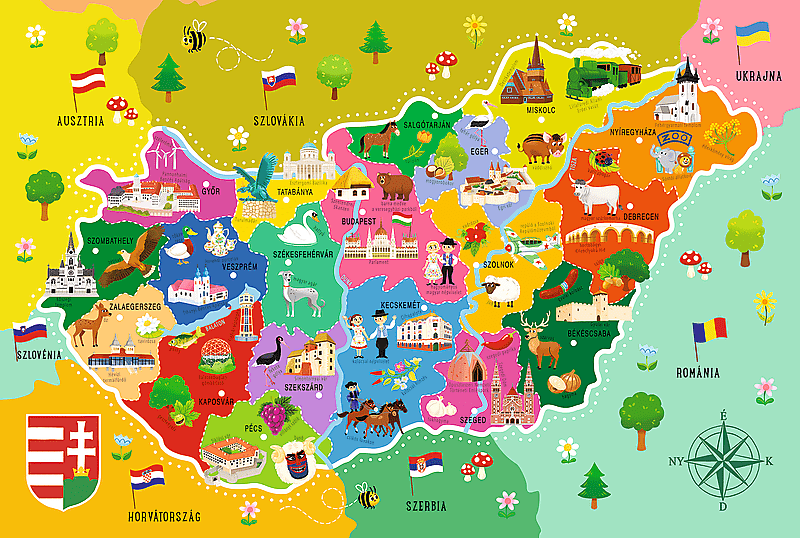 TREFL - Oktatási rejtvény - Magyarország térképe - HU