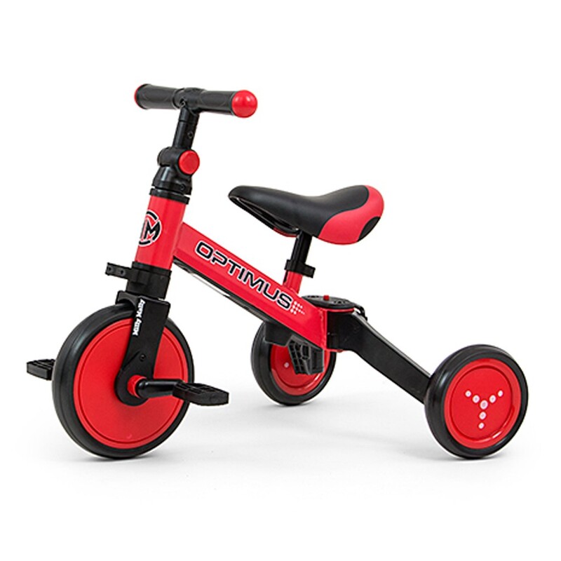 MILLY MALLY - Gyerek háromkerekű bicikli 3az1-ben Optimus red