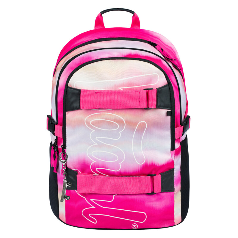 BAAGL - Iskolai hátizsák Skate Rózsaszín csíkok
