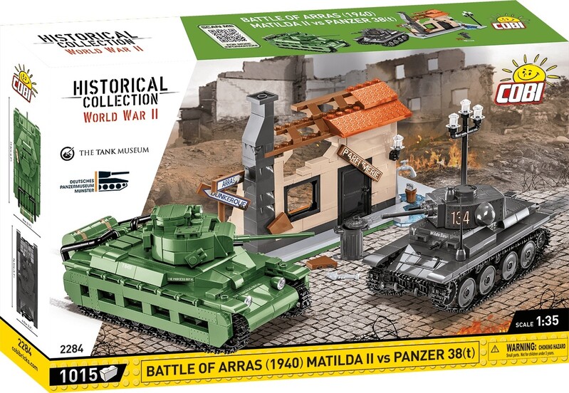 COBI - 2284 II WW Arras-i csata 1940 Matilda II vs Panzer 38t