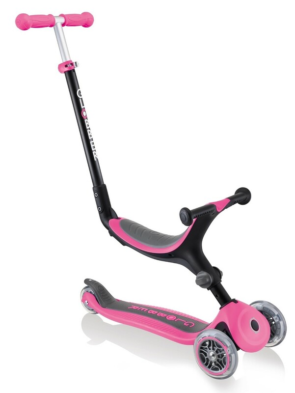 GLOBBER - Gyermek roller GO UP FOLDABLE - rózsaszín