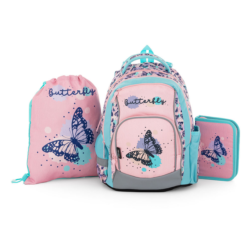KARTON PP - Iskolai hátizsák (3 részes készlet) OXY GO - Butterfly