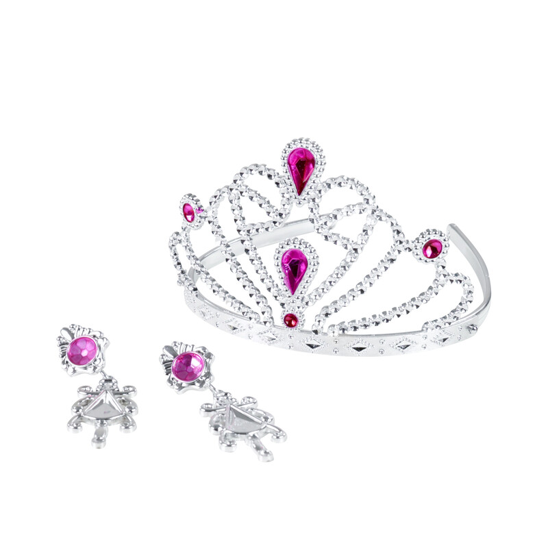 RAPPA - Hercegnő korona fülbevalóval - rózsaszínű