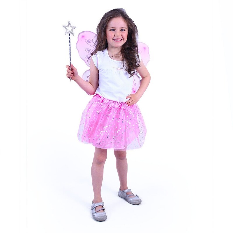 RAPPA - Jelmez tütü szoknya rózsaszín pillangó pálcával és szárnyakkal