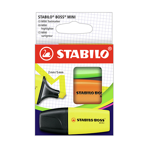 STABILO - Highlighter - BOSS MINI - 3 csomag - sárga