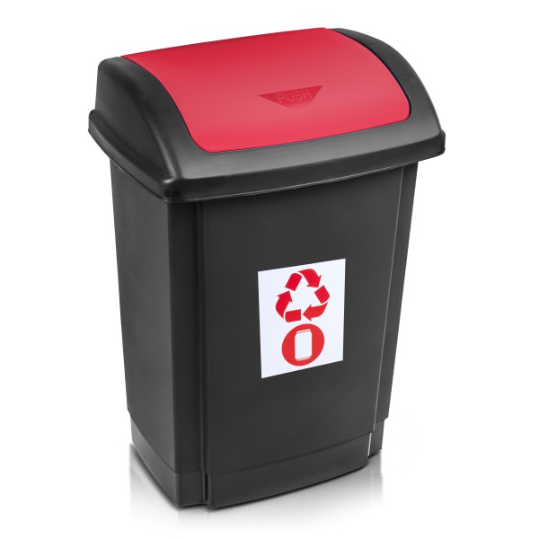 MAKRO - Újrahasznosított hulladékgyűjtő 25l piros