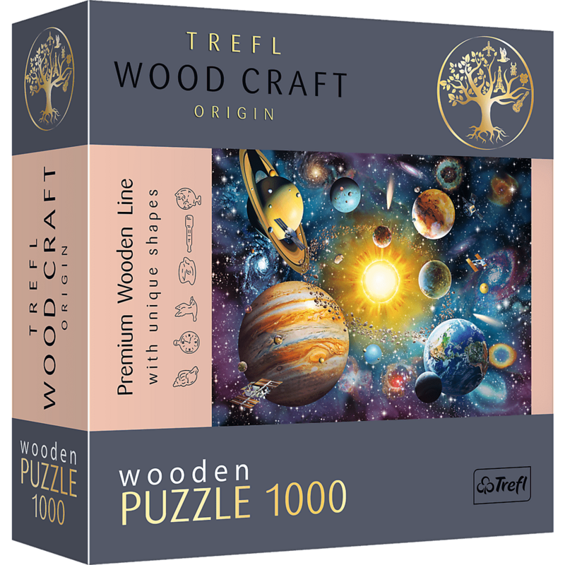 TREFL - Wooden puzzle 1000 – Utazás a Naprendszeren keresztül