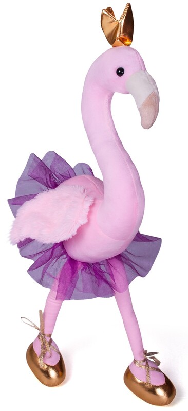 WIKY - Plüss flamingó koronával 28 cm