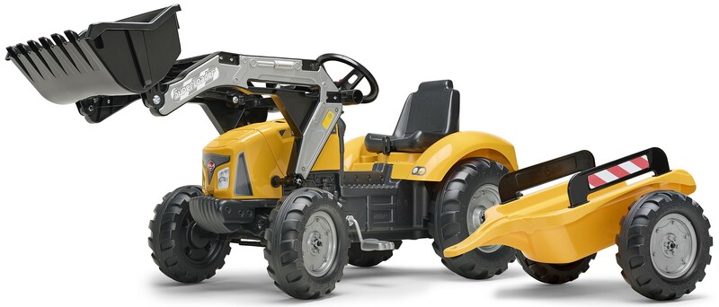 FALK - pedálos traktor SUPER LOADER 2025AM rakodóval és pótkocsival - sárga