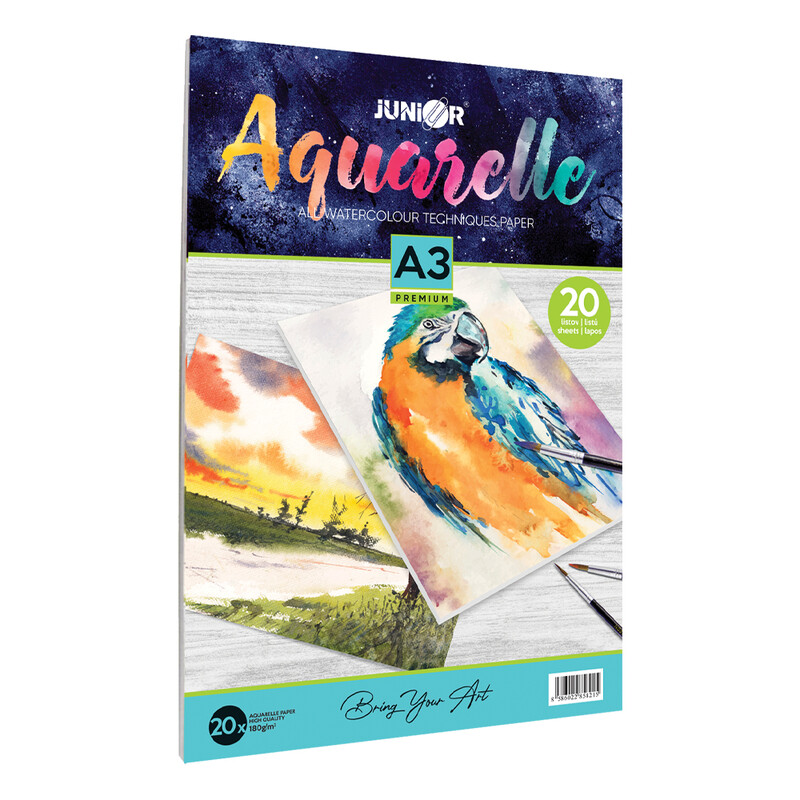 JUNIOR - Vázlatoló és festő pad Aquarelle A3 20 lap