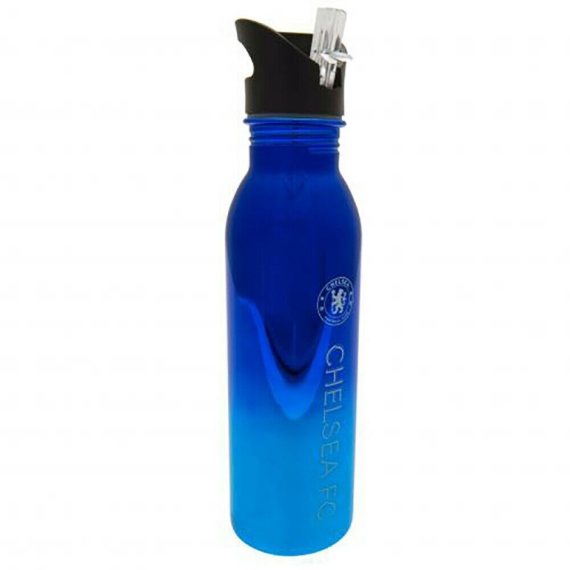 FOREVER COLLECTIBLES - Luxus rozsdamentes acél palack kihúzható szívószállal CHELSEA F.C. Acél