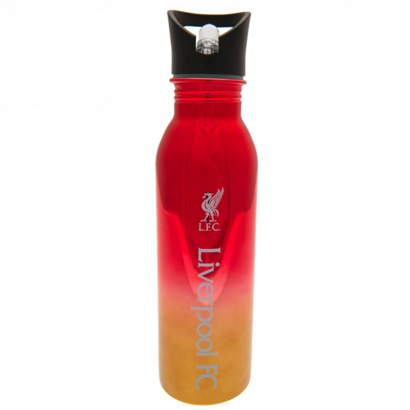 FOREVER COLLECTIBLES - Luxus rozsdamentes acél palack kihúzható szívószállal LIVERPOOL F.C. Acél