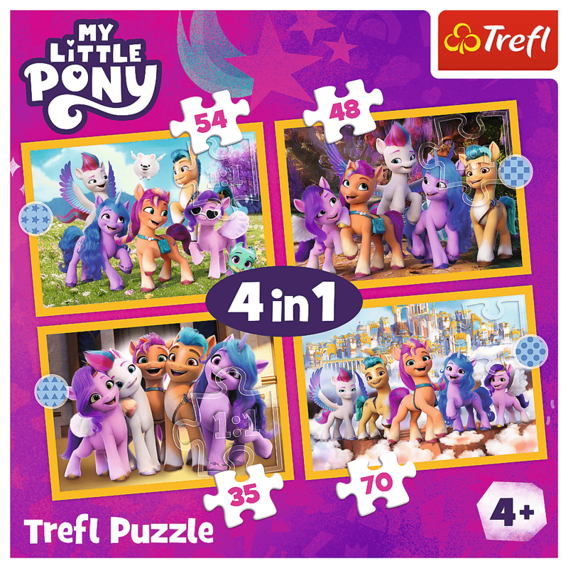 TREFL -  Puzzle 4v1 – Ismerd meg a pónikat / Hasbro