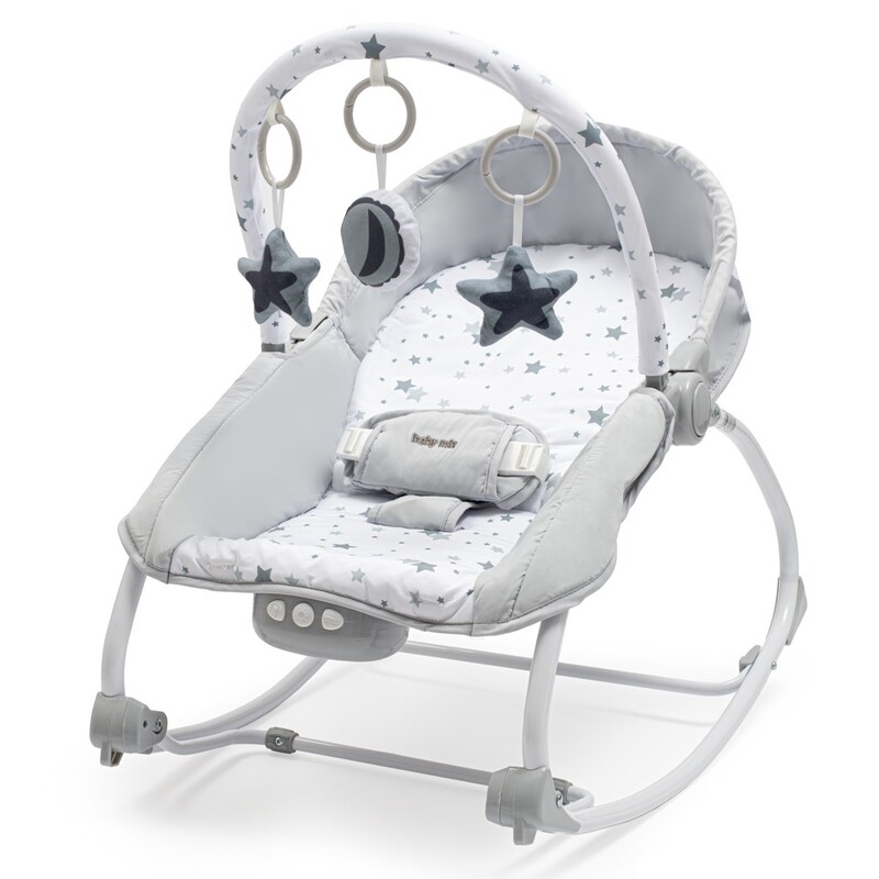 BABY MIX - Multifunkcionális baba hinta pihenőszék csillagok zöld