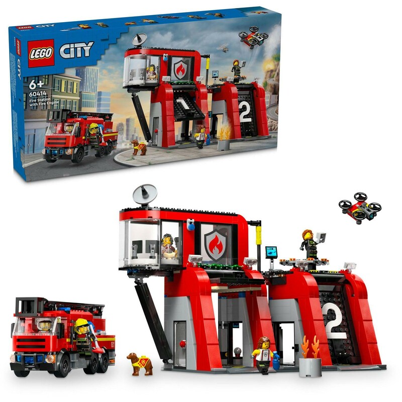 LEGO -  City 60414 Tűzoltószertár tűzoltóautóval