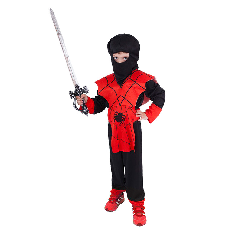 RAPPA - Gyermek jelmez piros Ninja (M) e-csomagolás