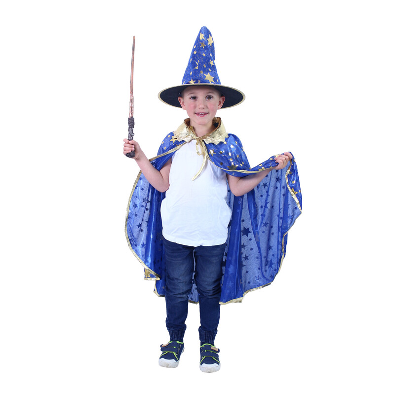 RAPPA - Gyermek kék boszorkány jelmez kalappal