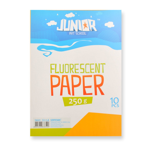 JUNIOR-ST - Dekorációs papír A4 Fluo narancssárga 250 g