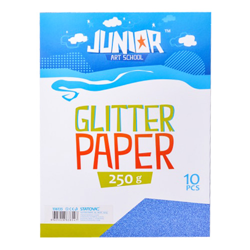 JUNIOR-ST - Dekorációs papír A4 Glitter kék 250 g