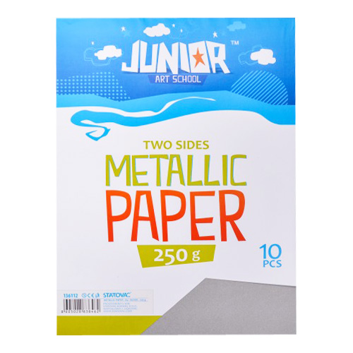 JUNIOR-ST - Dekorációs papír A4 Metallic ezüst 250 g