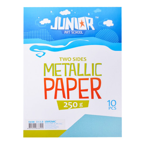 JUNIOR-ST - Dekorációs papír A4 Metallic kék 250 g