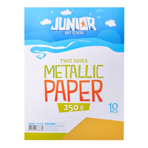 JUNIOR-ST - Dekorációs papír A4 Metallic sárga 250 g